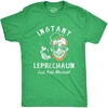 Instant Leprechaun Just Add Whiskey Saint Patricks Shirts for Men(Heather Green)