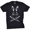 Jolly Roger Easter Funny Bunny Skull Crossbones Egg Hunt T Shirt(Black)