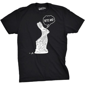 Easter Bunny Graphic Novelty Humor Funny T Shirts for Men(Heather Black – Bite Me)