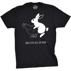 Easter Bunny Graphic Novelty Humor Funny T Shirts for Men(Heather Black – Eggs Are Made)