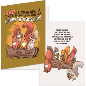 Funny Father’s Day Cards Best Dad By Par Golfing Card 1 Pack(Trained Squirrels)