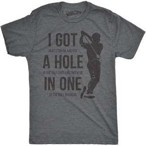 Golfing with Sarcastic Sayings Golf Funny Hilarious Mens T Shirts(Dark Heather Grey – Hole in One)