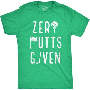 Golfing with Sarcastic Sayings Golf Funny Hilarious Mens T Shirts(Heather Green – Zero Putts)