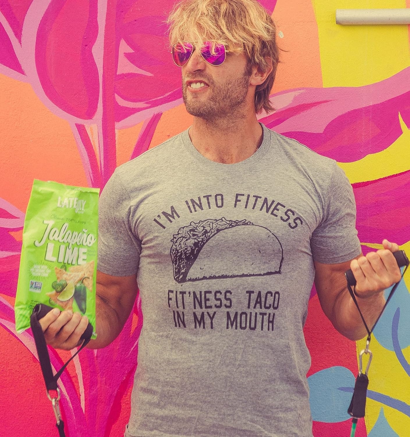 image:imageMens Fitness Taco Funny T Shirt Sarcastic Gym Tee for GuysDark Heather Grey