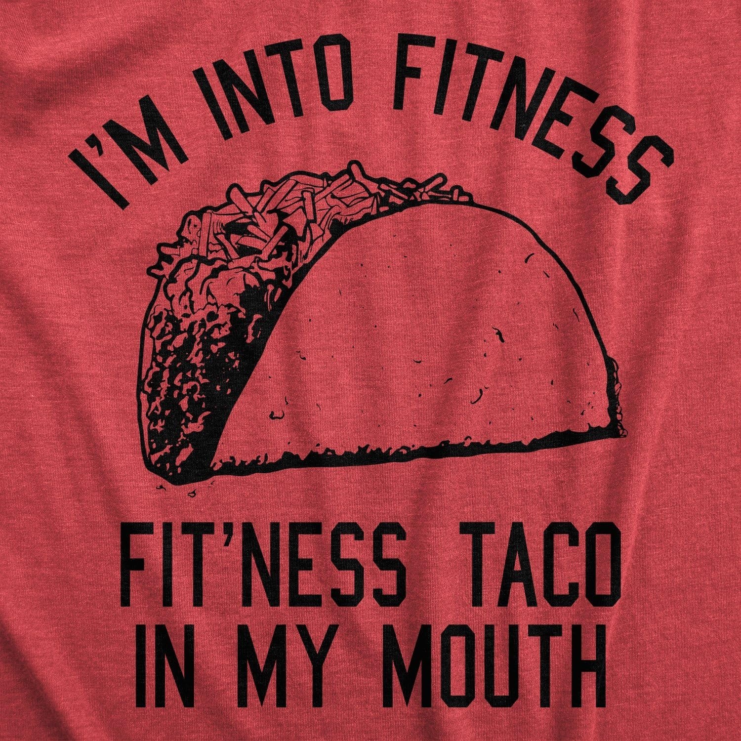 image:imageMens Fitness Taco Funny T Shirt Sarcastic Gym Tee for GuysHeather Red