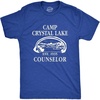 Mens T Shirt Camp Crystal Lake 1980 Vintage Camping Movie Tee(Blue)