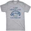 Mens T Shirt Camp Crystal Lake 1980 Vintage Camping Movie Tee(Light Heather Grey)
