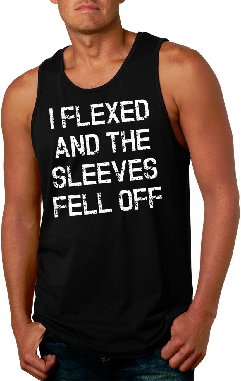 image:imageMens I Flexed and The Sleeves Fell Off Funny Workout Gym Tank TopBlack