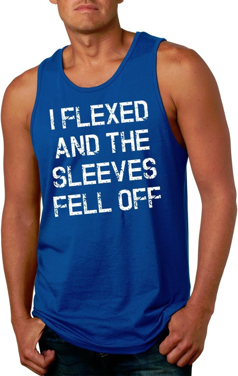 image:imageMens I Flexed and The Sleeves Fell Off Funny Workout Gym Tank TopRoyal