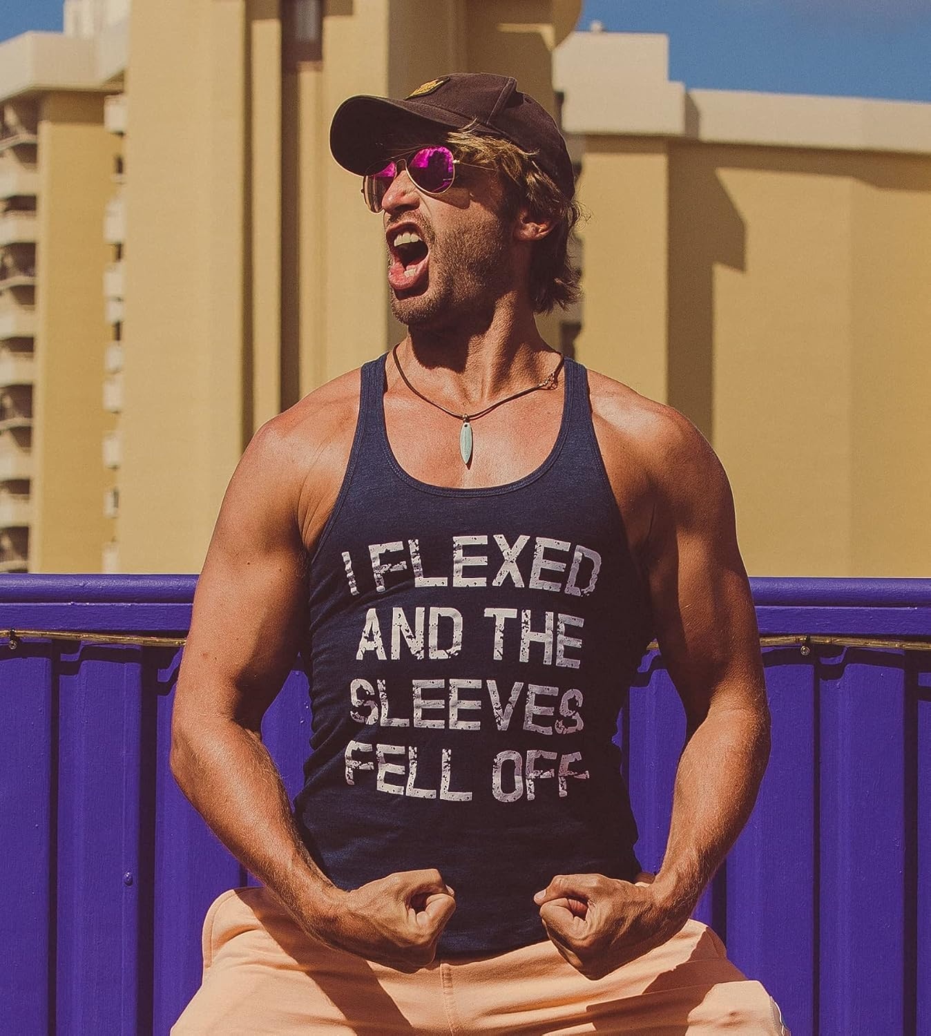 image:imageMens I Flexed and The Sleeves Fell Off Funny Workout Gym Tank TopTurquoise
