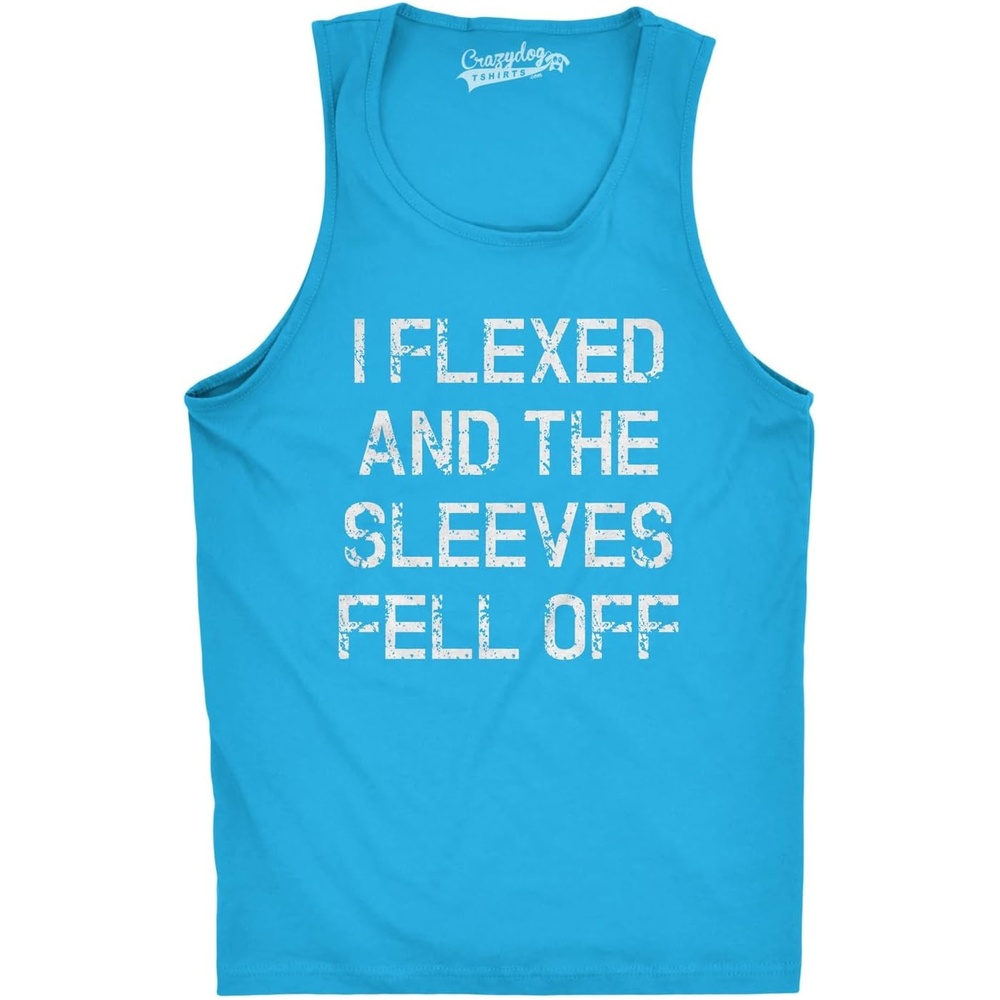 image:imageMens I Flexed and The Sleeves Fell Off Funny Workout Gym Tank TopTurquoise