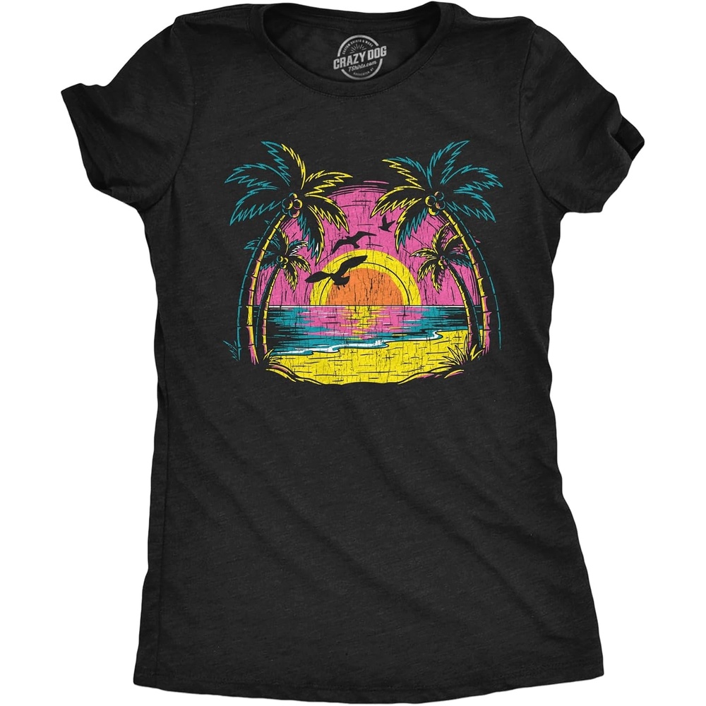 image:imageNeon Shore Awesome Vacation Beach Funny Graphic T Shirt for Women