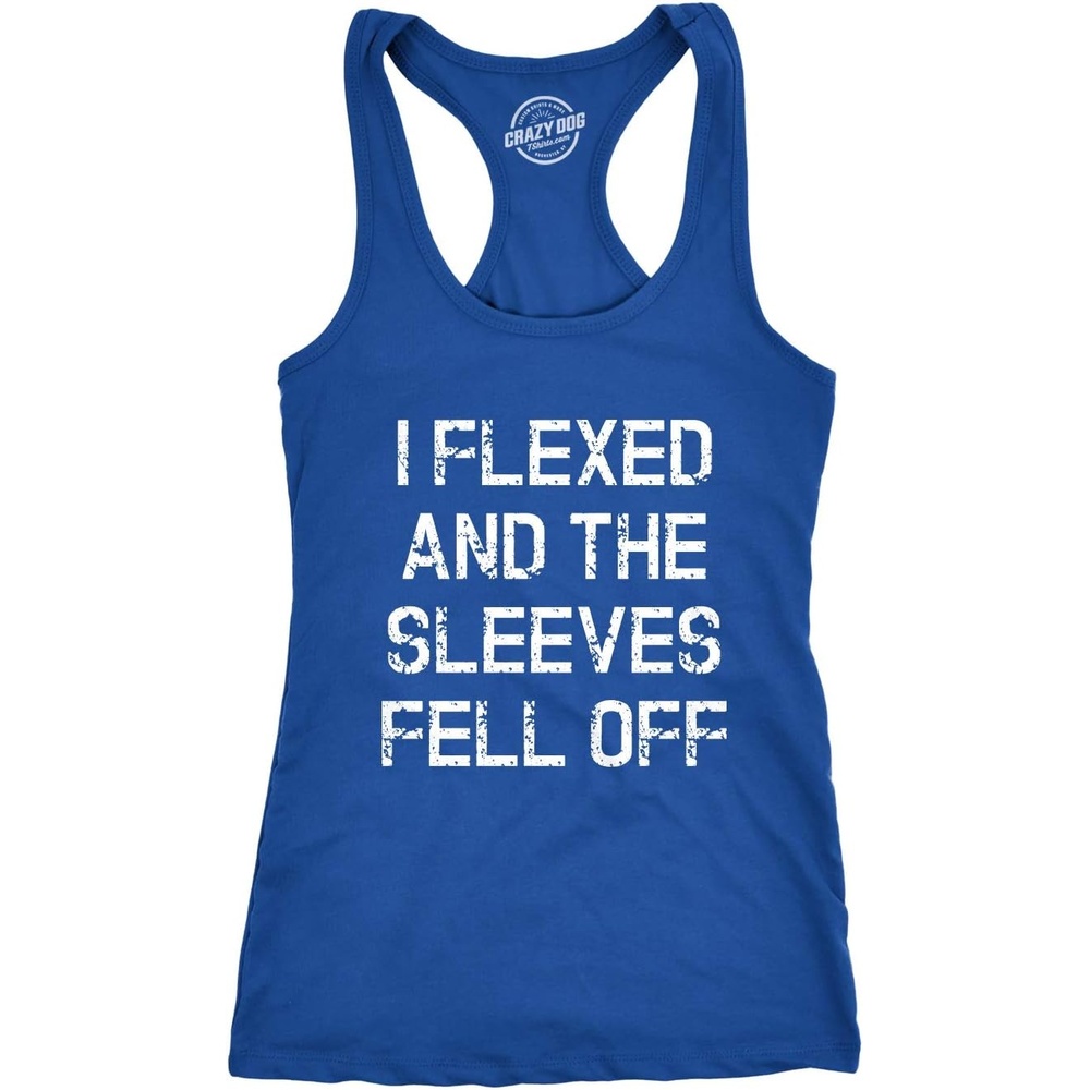 image:imageWomens I Flexed and The Sleeves Fell Off Funny Tank TopRoyal