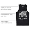 Mens I Flexed and The Sleeves Fell Off Funny Workout Gym Tank Top(Black)