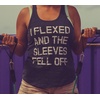 Mens I Flexed and The Sleeves Fell Off Funny Workout Gym Tank Top(Light Heather Grey)