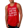 Mens I Flexed and The Sleeves Fell Off Funny Workout Gym Tank Top(Red)