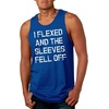 Mens I Flexed and The Sleeves Fell Off Funny Workout Gym Tank Top(Royal)