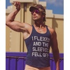 Mens I Flexed and The Sleeves Fell Off Funny Workout Gym Tank Top(Turquoise)