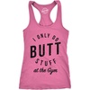 I Only Do Butt Stuff At The Gym Workout Top T Shirt for Women(Pink)