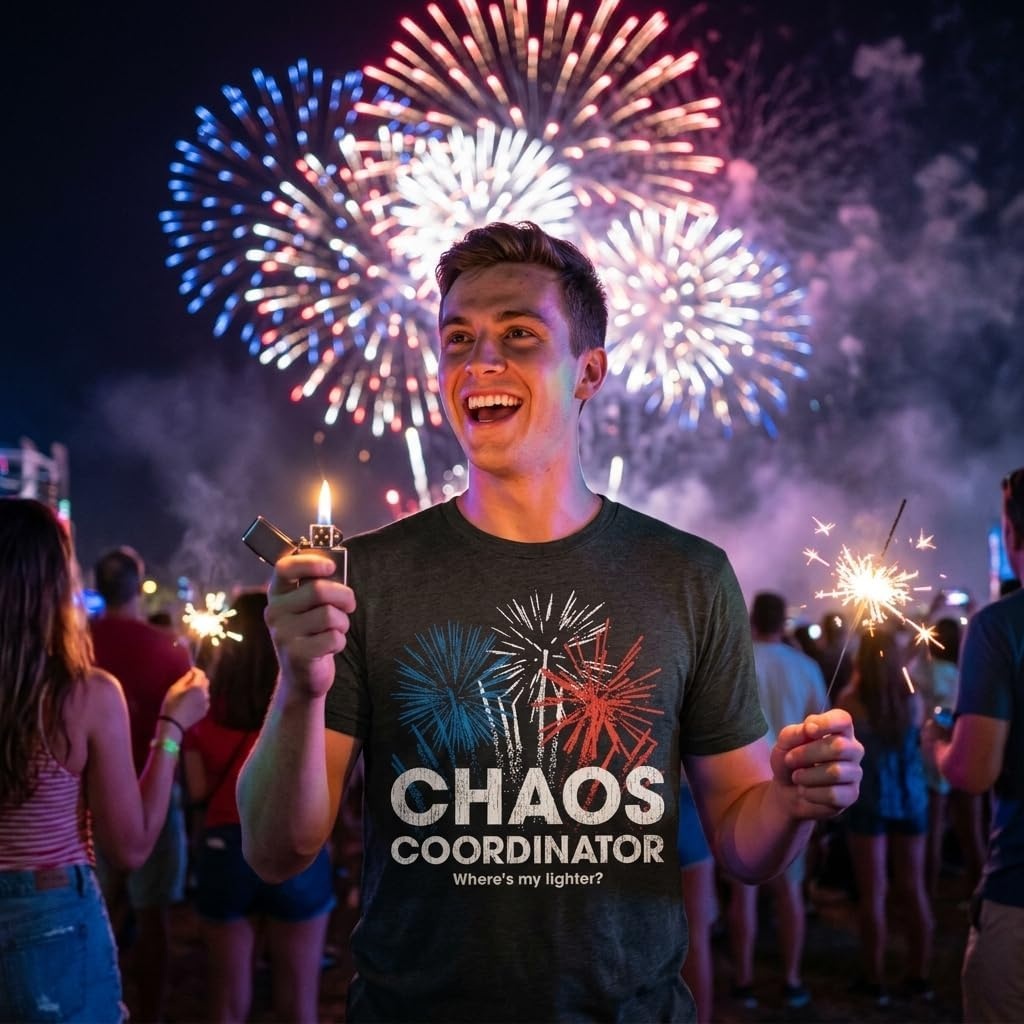 image:imageChaos Coordinator Fireworks Fourth of July Funny T Shirts for Men