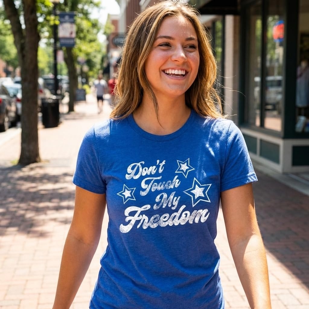 image:imageDont Touch My Freedom USA Merica 4th of July Shirt for WomenHeather Royal