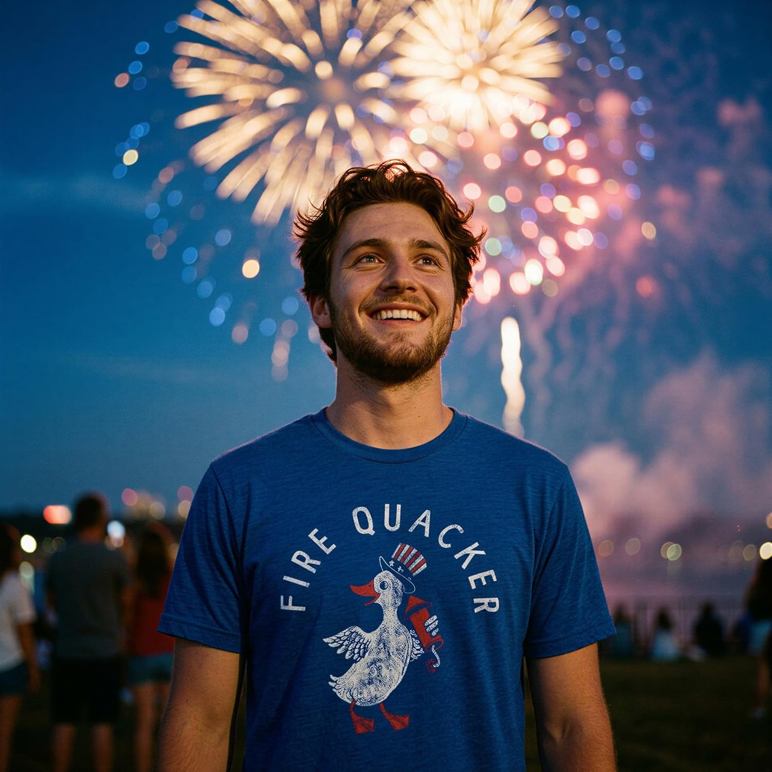 image:imageFire Quacker Fourth of July Duck Fireworks Funny T Shirts for MenHeather Royal
