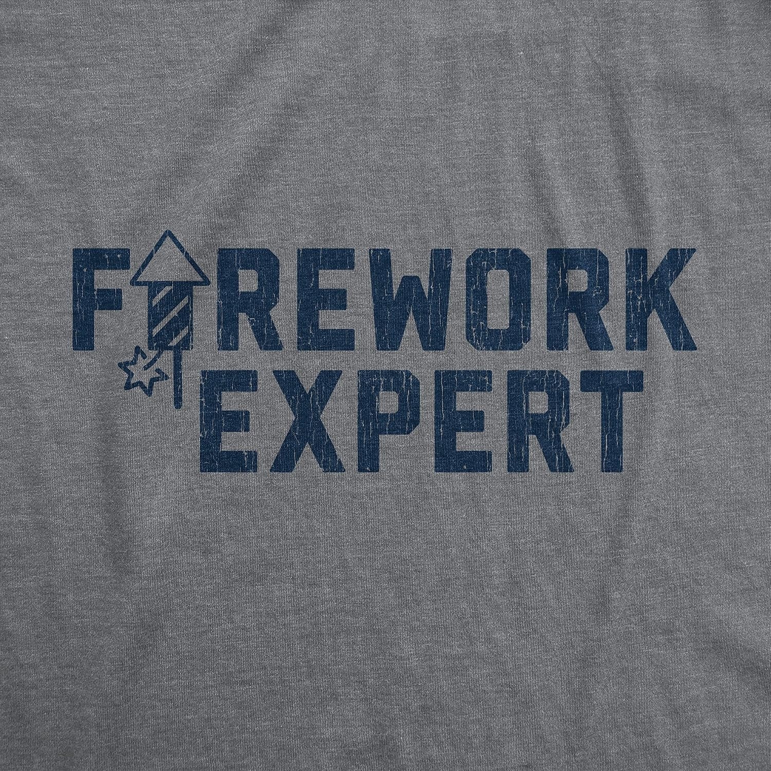 image:imageFirework Fourth of July Firecracker Humor Funny T Shirts for MenDark Heather Grey Expert