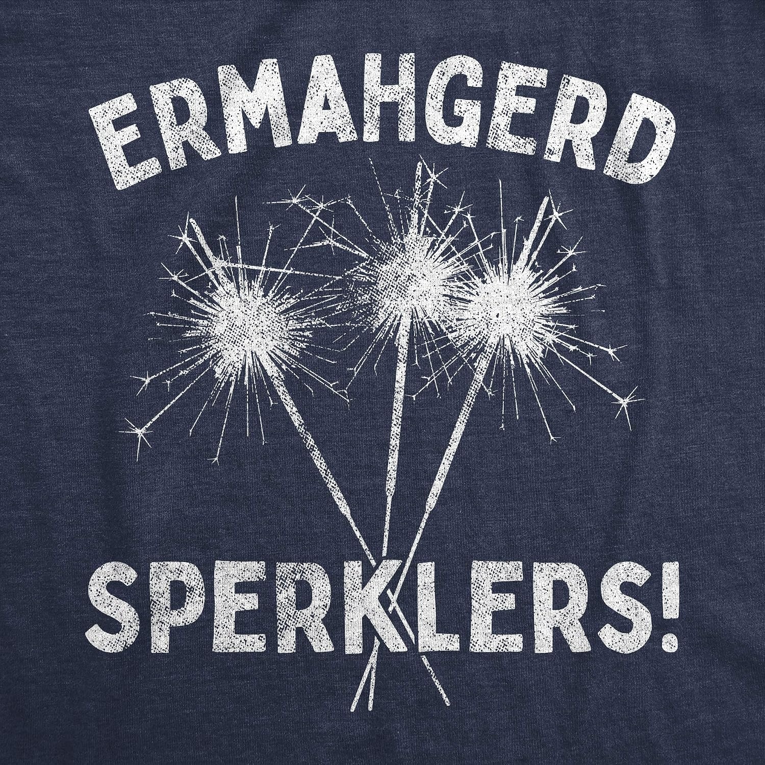 image:imageFirework Fourth of July Firecracker Humor Funny T Shirts for MenHeather Navy Sperklers