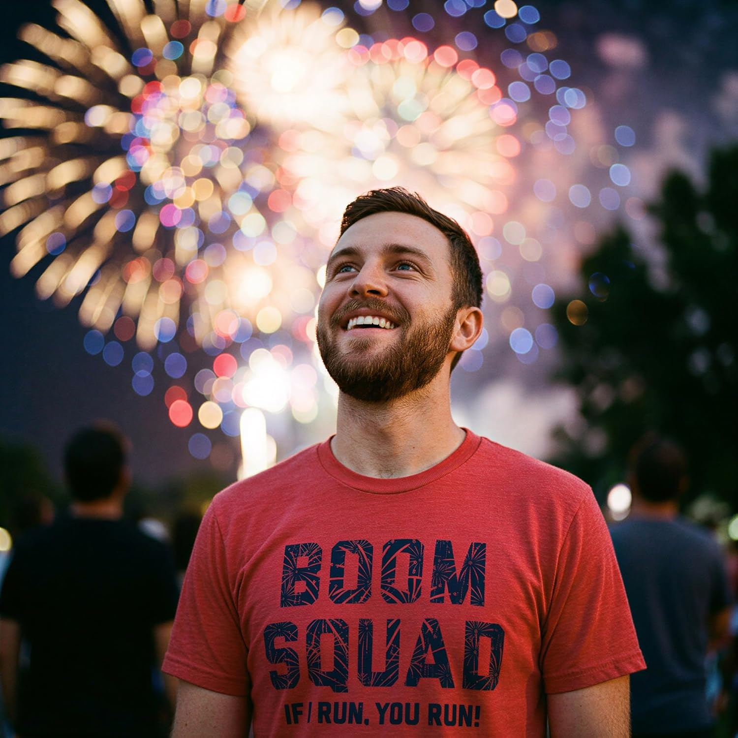 image:imageFirework Fourth of July Firecracker Humor Funny T Shirts for MenHeather Red Boom Squad