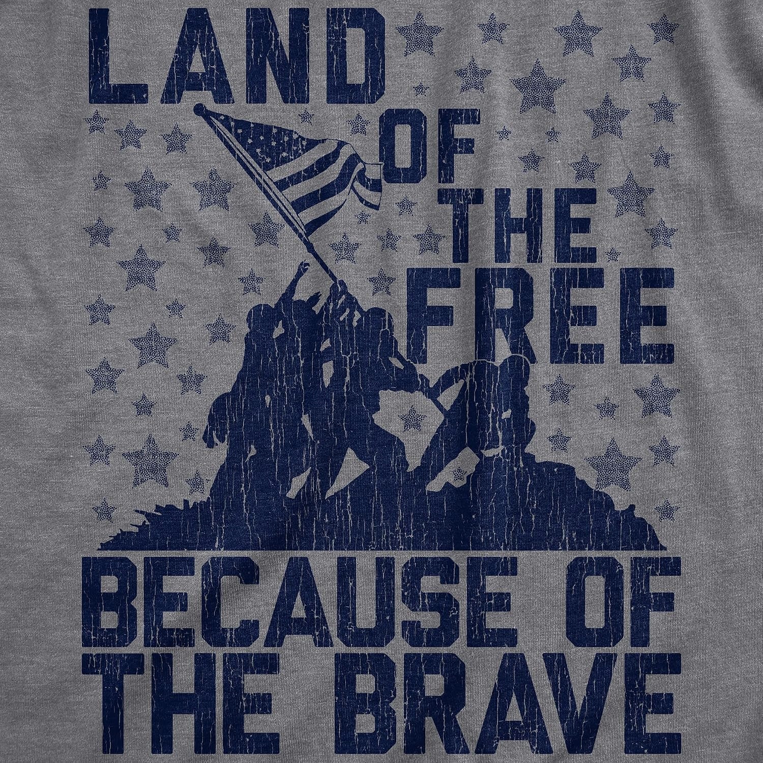 image:imageLand of The Free Because of The Brave 4th of July Shirt for WomenDark Heather Grey