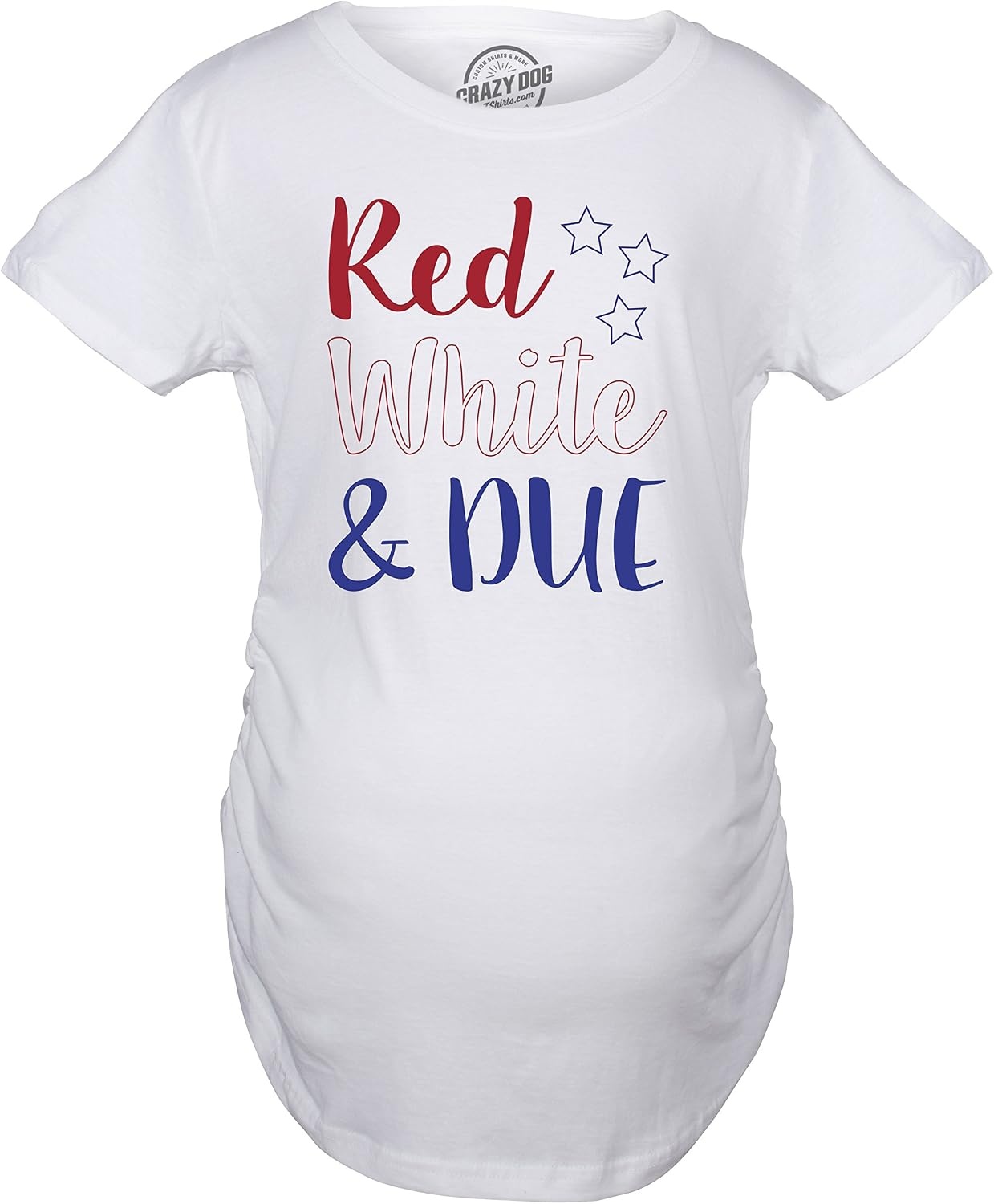image:imageMaternity Red White and Due Pregnancy Cute Patriotic Baby T ShirtWhite