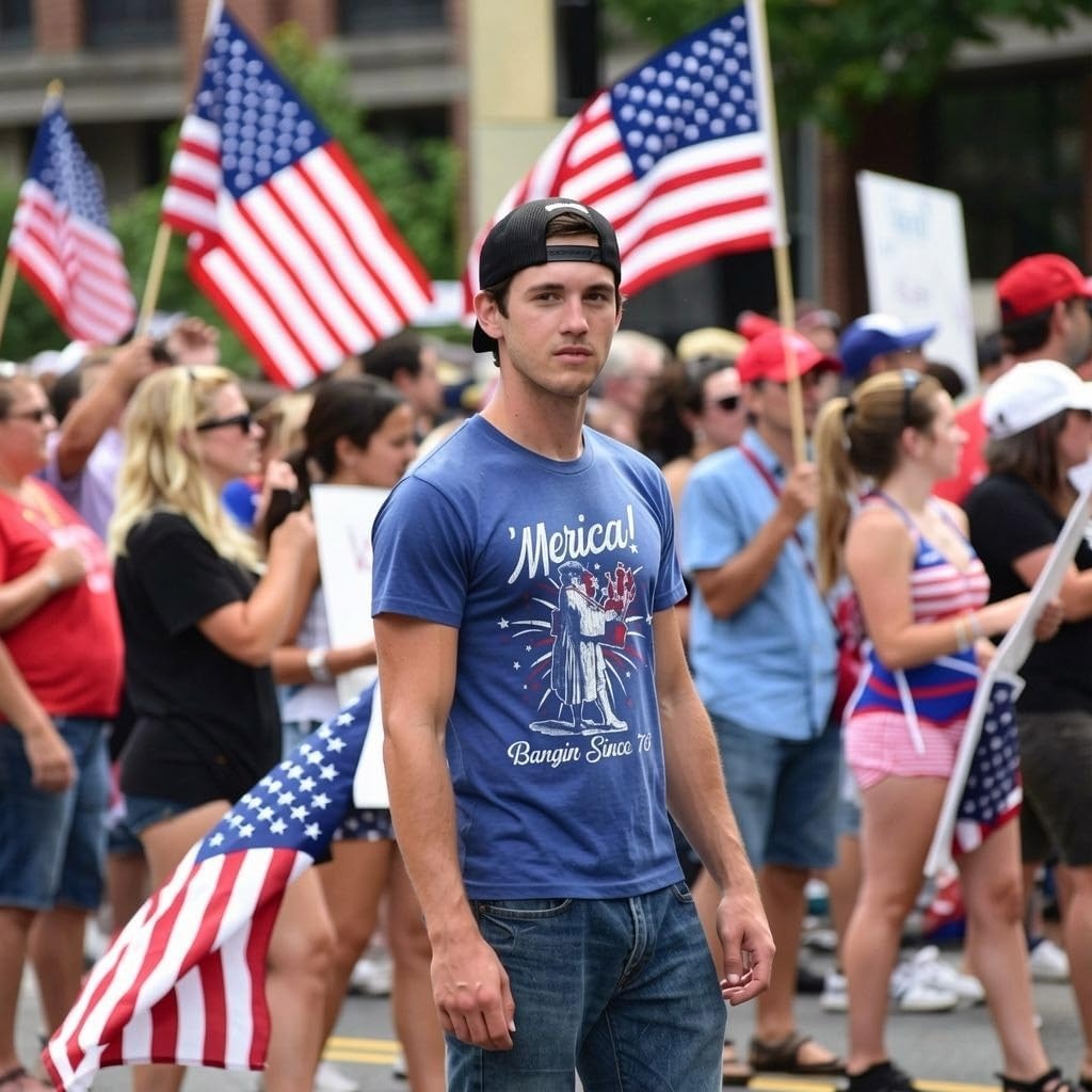 image:imageMerica Banging Since 76 Fourth of July Funny T Shirts for MenHeather Royal Merica