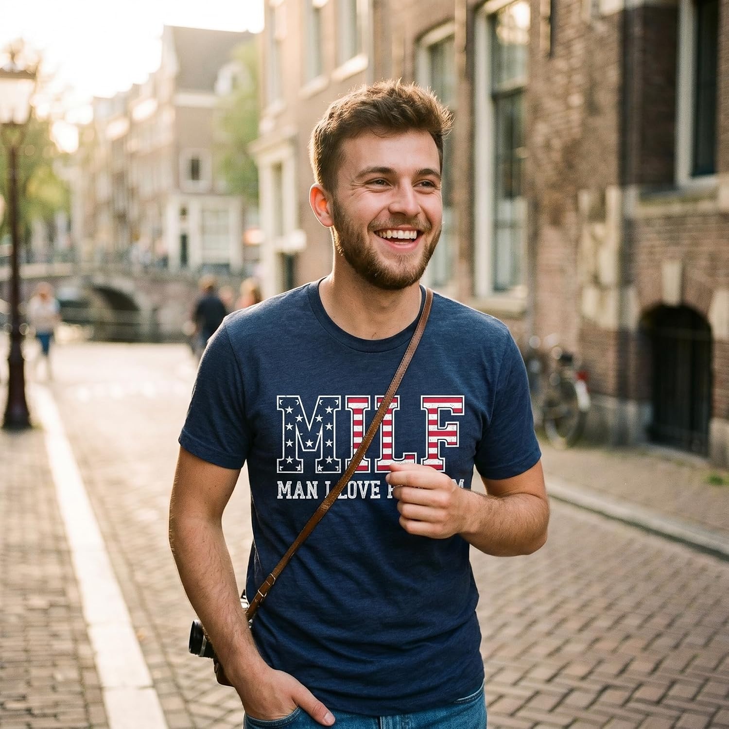 image:imageMilf Man I Love Freedom Fourth of July Funny T Shirts for MenHeather Navy Milf