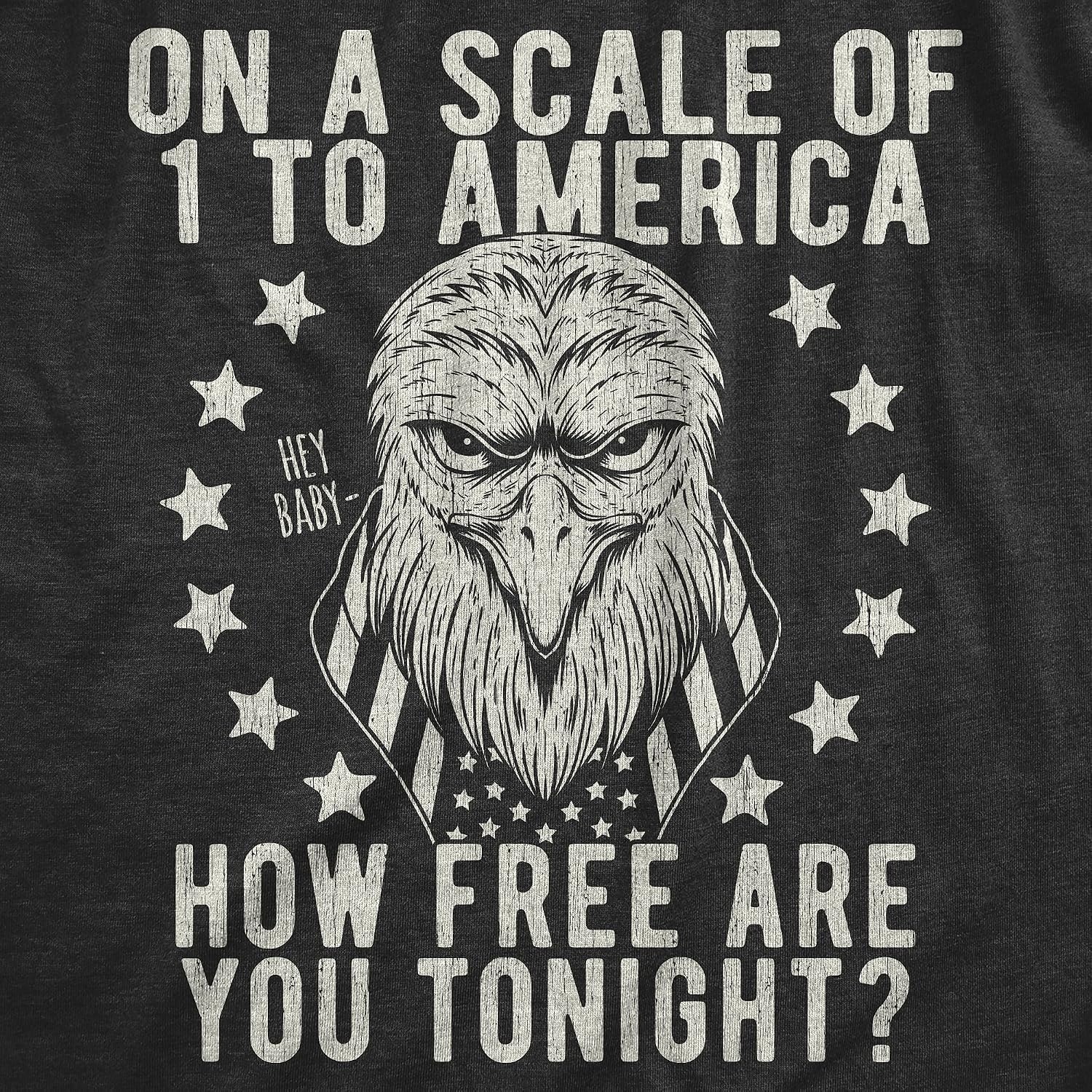 image:imageOn A Scale of 1 to America How Free are You Funny Shirts for MenHeather Black