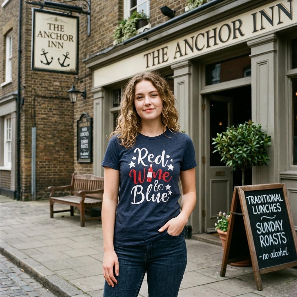image:imagePatriotic on Independence Day 4th of July Funny T Shirt for WomenHeather Navy Red Wine Blue
