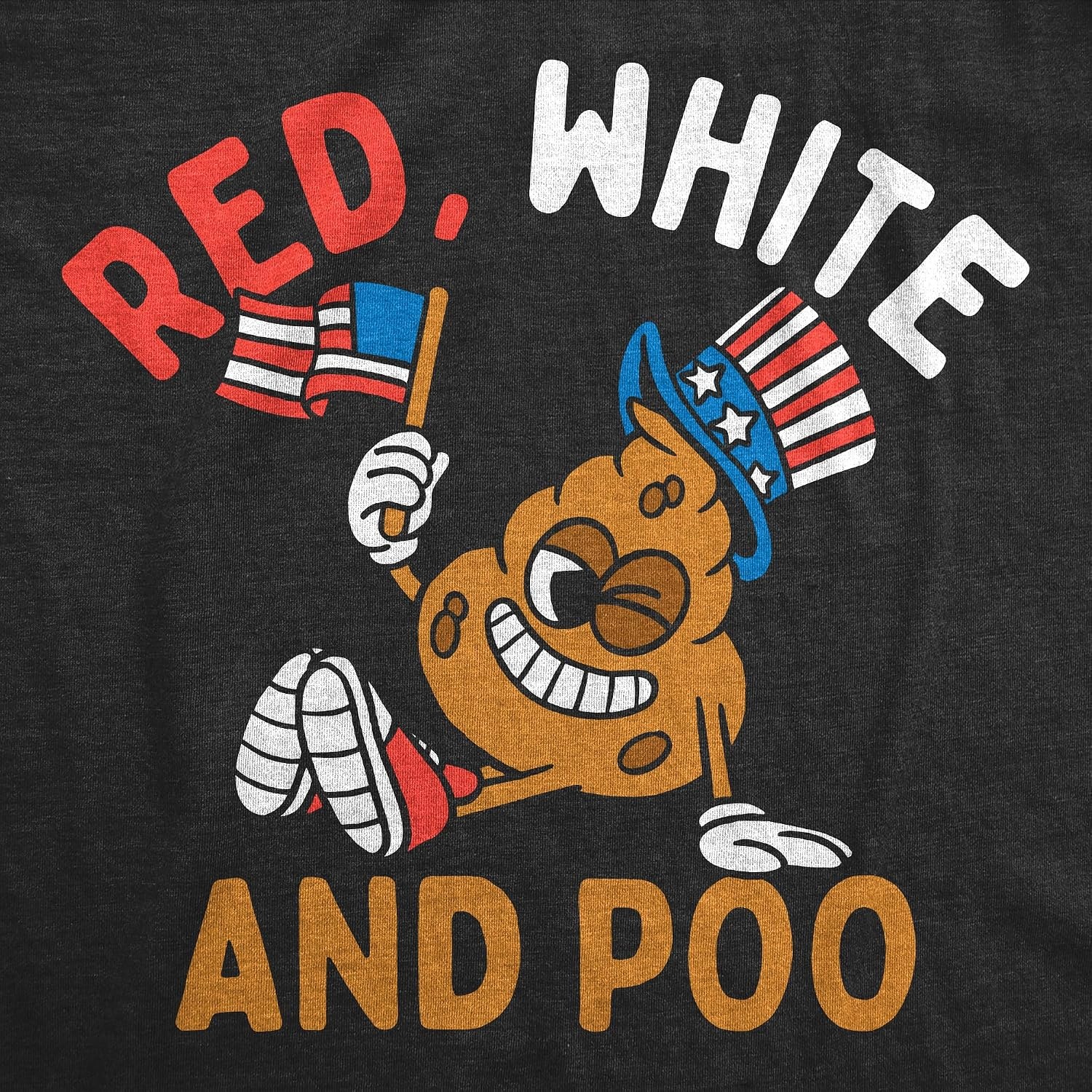 image:imageRed White and Poo Dog Shirt Funny Fourth of July Tee for Dogs Black MXL