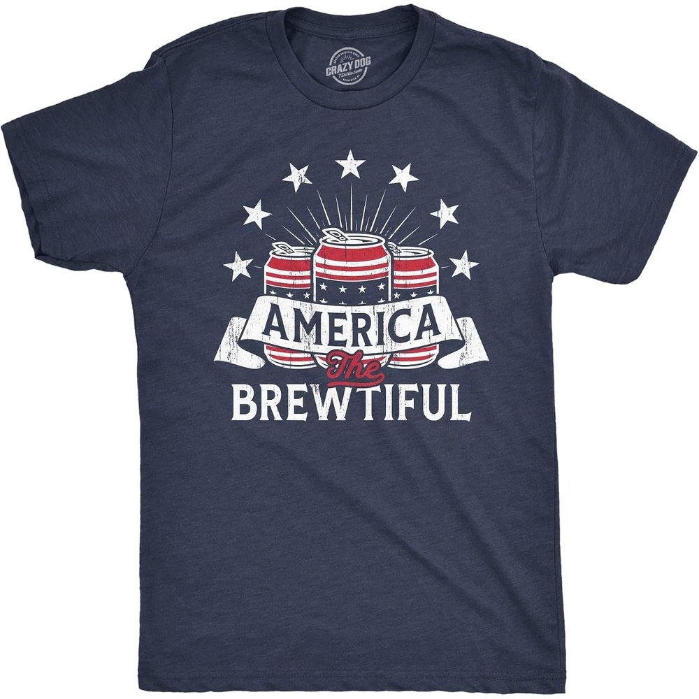 image:imageAmerica The Brewtiful Fourth of July Beer Funny T Shirts for MenHeather Navy