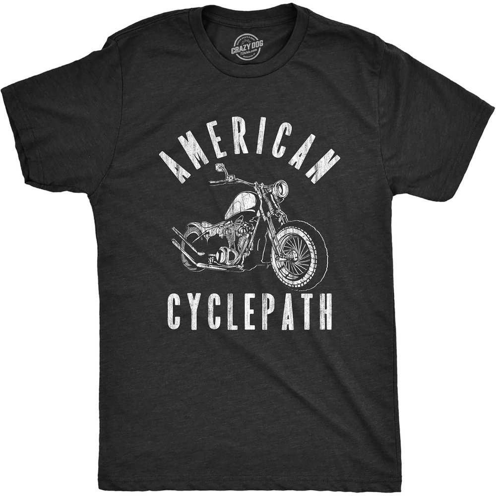 image:imageAmerican Cyclepath Motorcycle Riding Humor Funny T Shirts for MenHeather Black Cyclepath