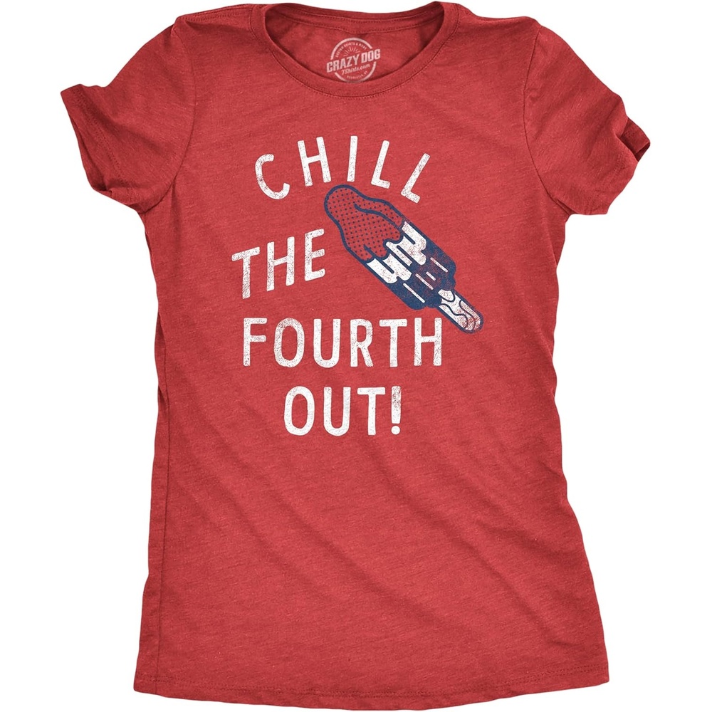 image:imageChill The Fourth Out Popsicle 4th of July Funny Shirt for WomenHeather Red  Chill