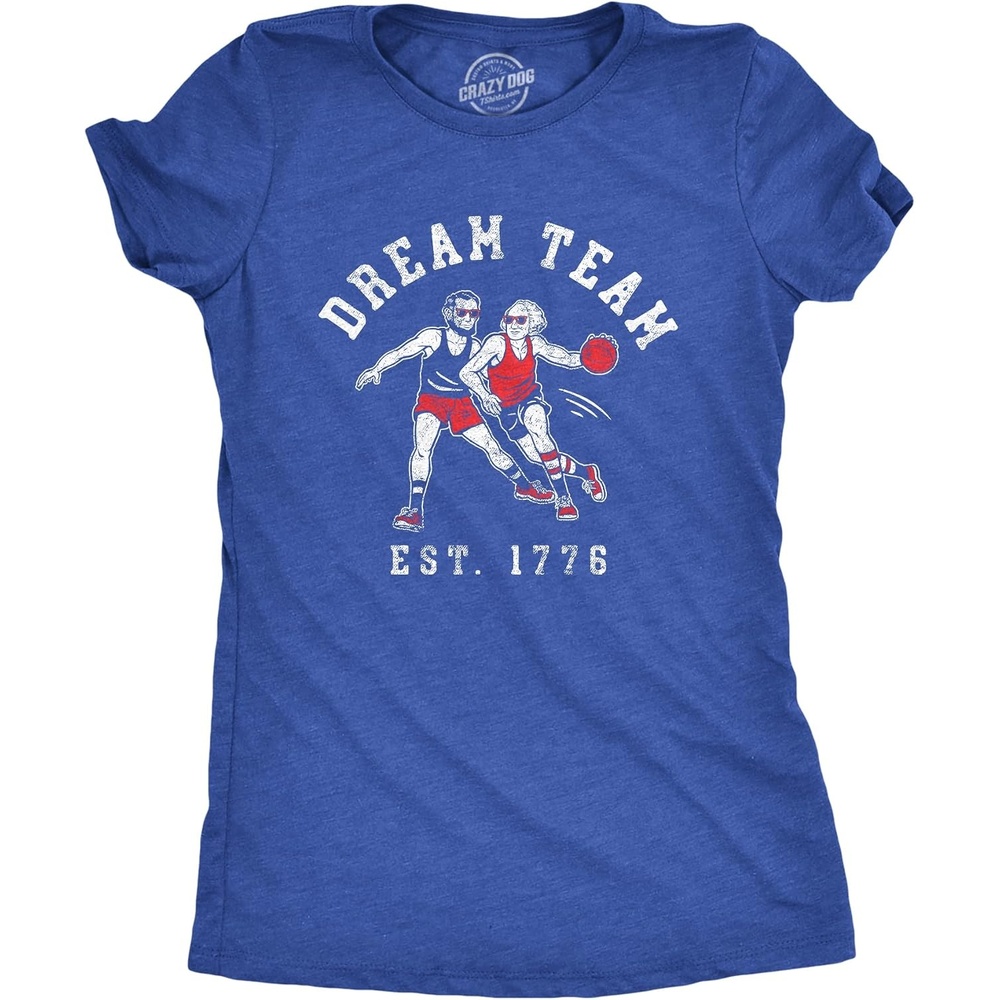 image:imageDream Team 1776 George Washington Abe 4th of July Shirt for WomenHeather Royal  Dream