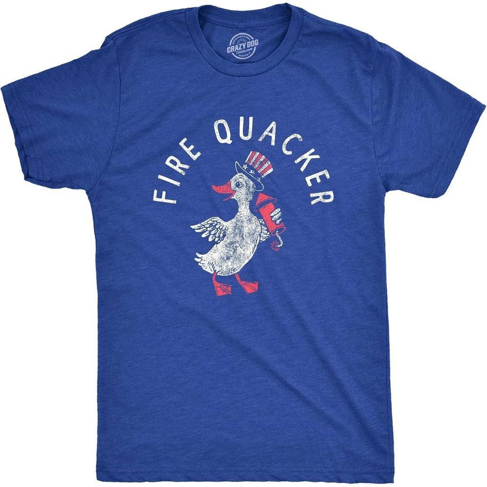 image:imageFire Quacker Fourth of July Duck Fireworks Funny T Shirts for MenHeather Royal