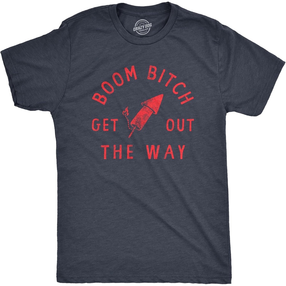 image:imageFirework Fourth of July Firecracker Humor Funny T Shirts for MenHeather Navy Boom B