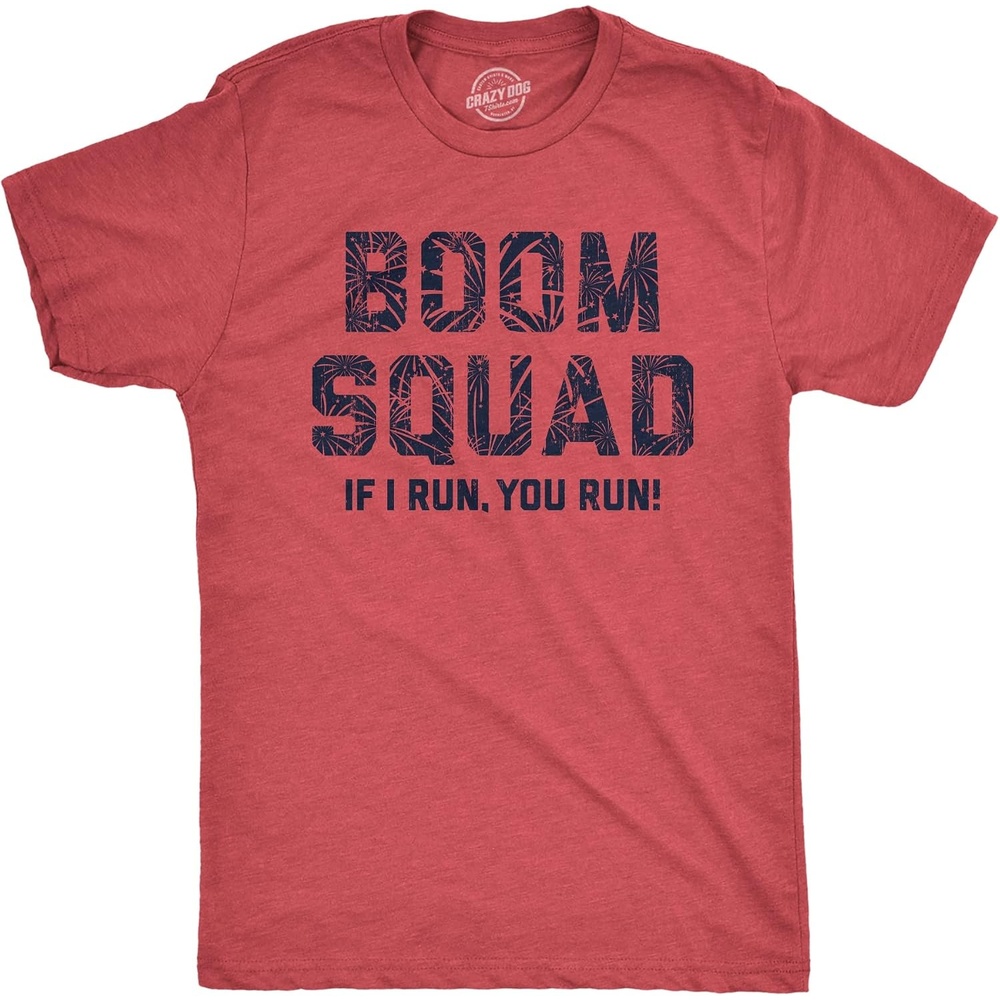 image:imageFirework Fourth of July Firecracker Humor Funny T Shirts for MenHeather Red Boom Squad