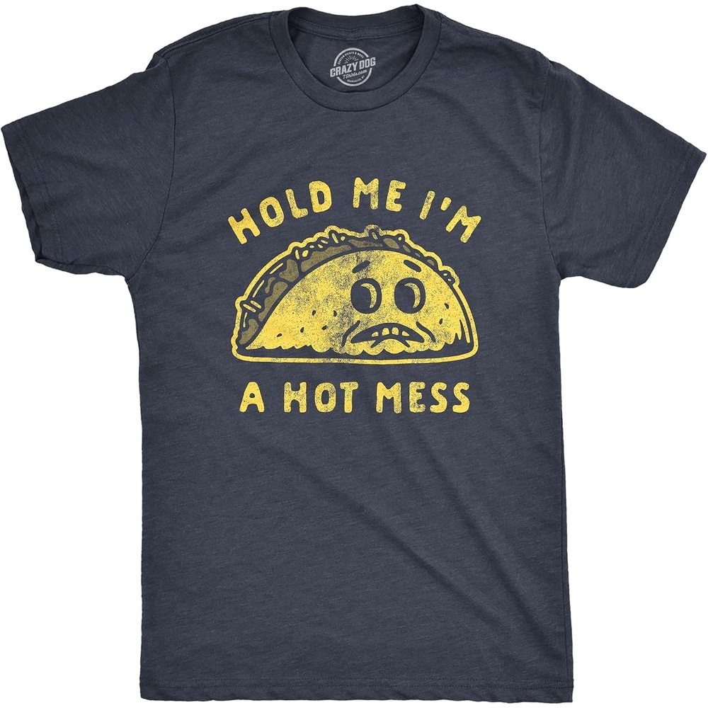 image:imageMens Funny Taco T Shirts Adult Humor Mexican Food Tees for GuysHeather Navy Hot Mess