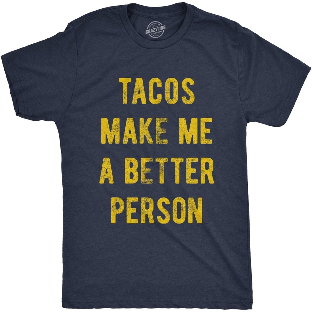 image:imageMens Funny Taco T Shirts Adult Humor Mexican Food Tees for GuysHeather Navy Taco Person