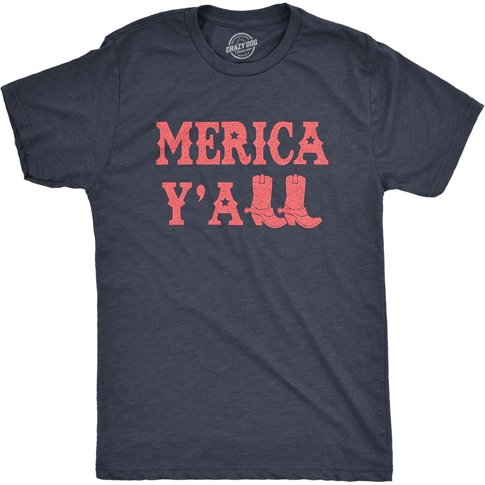 image:imageMerica Yall Fourth of July Patriotic Party Funny T Shirts for MenHeather Navy