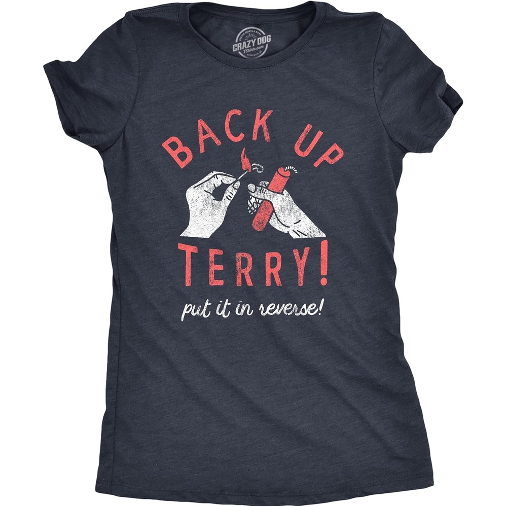 image:imagePatriotic on Independence Day 4th of July Funny T Shirt for WomenHeather Navy Back Up Terry