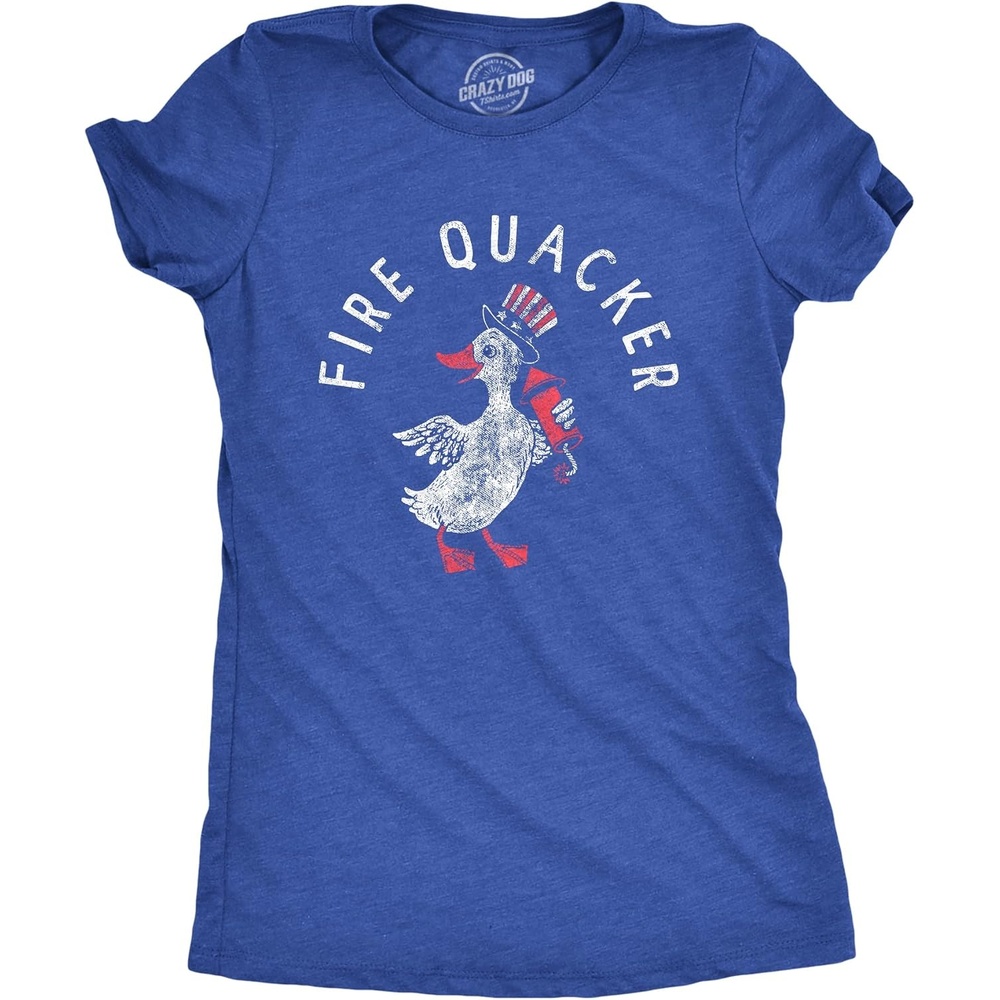 image:imagePatriotic on Independence Day 4th of July Funny T Shirt for WomenHeather Royal Fire Quacker