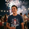 Bangin Fourth of July Patriotic Day Humor Funny T Shirts for Men(Heather Navy)
