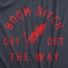 Boom Bitch Get Out The Way Firework 4th of July Shirt for Women(Heather Navy)